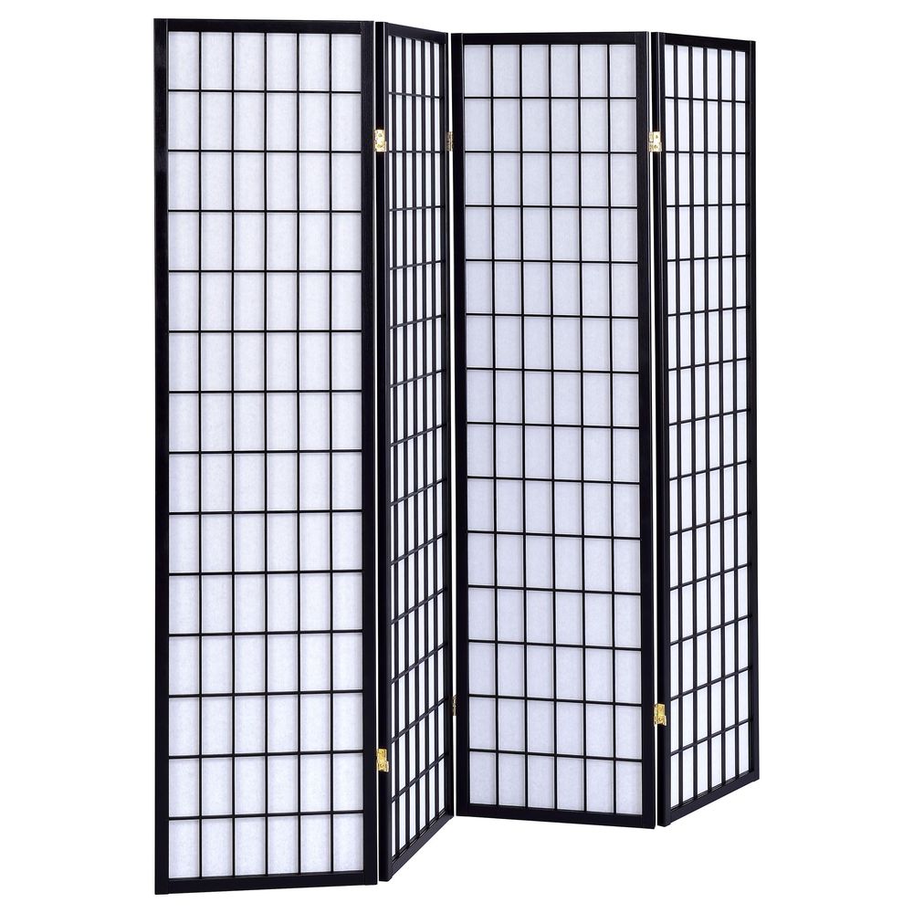 Shoji Screen Divider - เฟอร์นิเจอร์ตกแต่งบ้าน โรแบร์โต้ ฉากกั้นห้องไม้เนื้อแข็ง 70 นิ้ว 4
