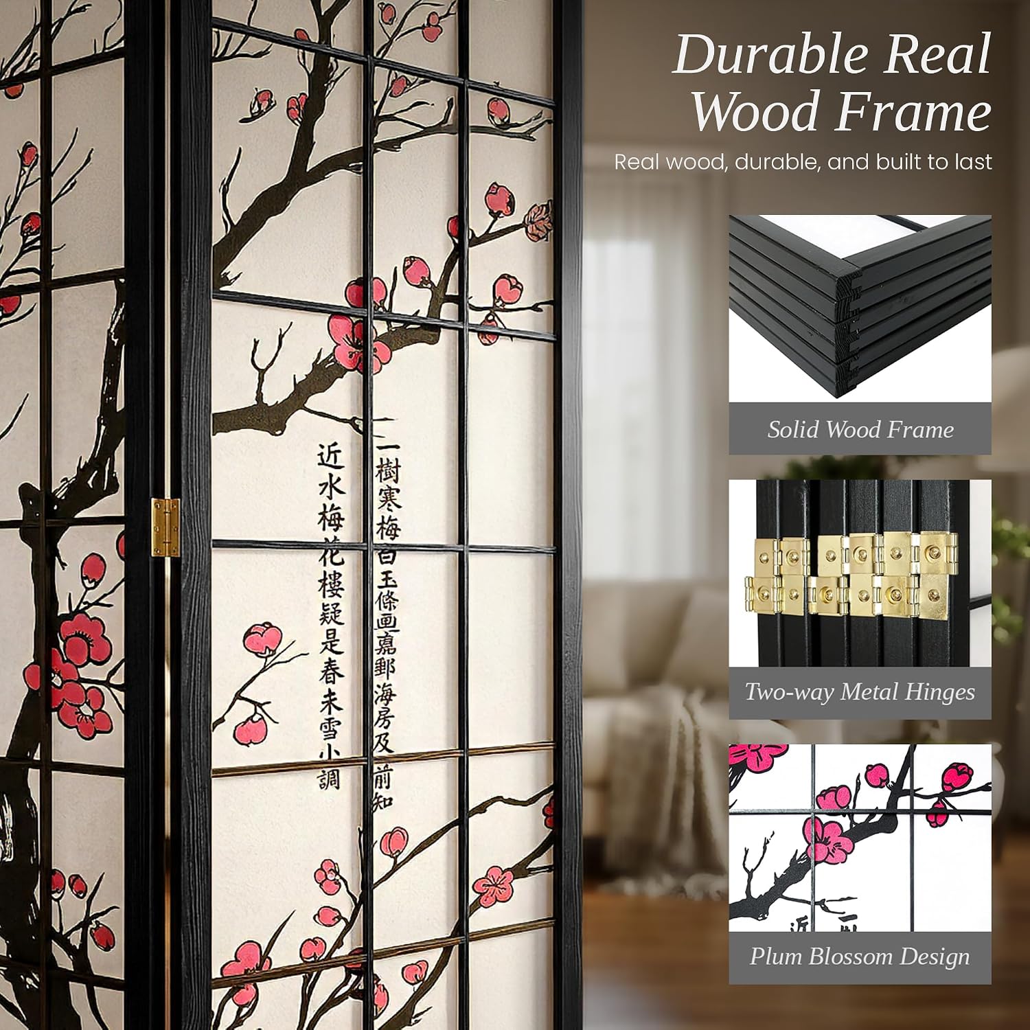 ฉากกั้นห้อง 6 บาน สไตล์โชจิ สี - Shoji Screen Divider บทวิจารณ์และราคา
