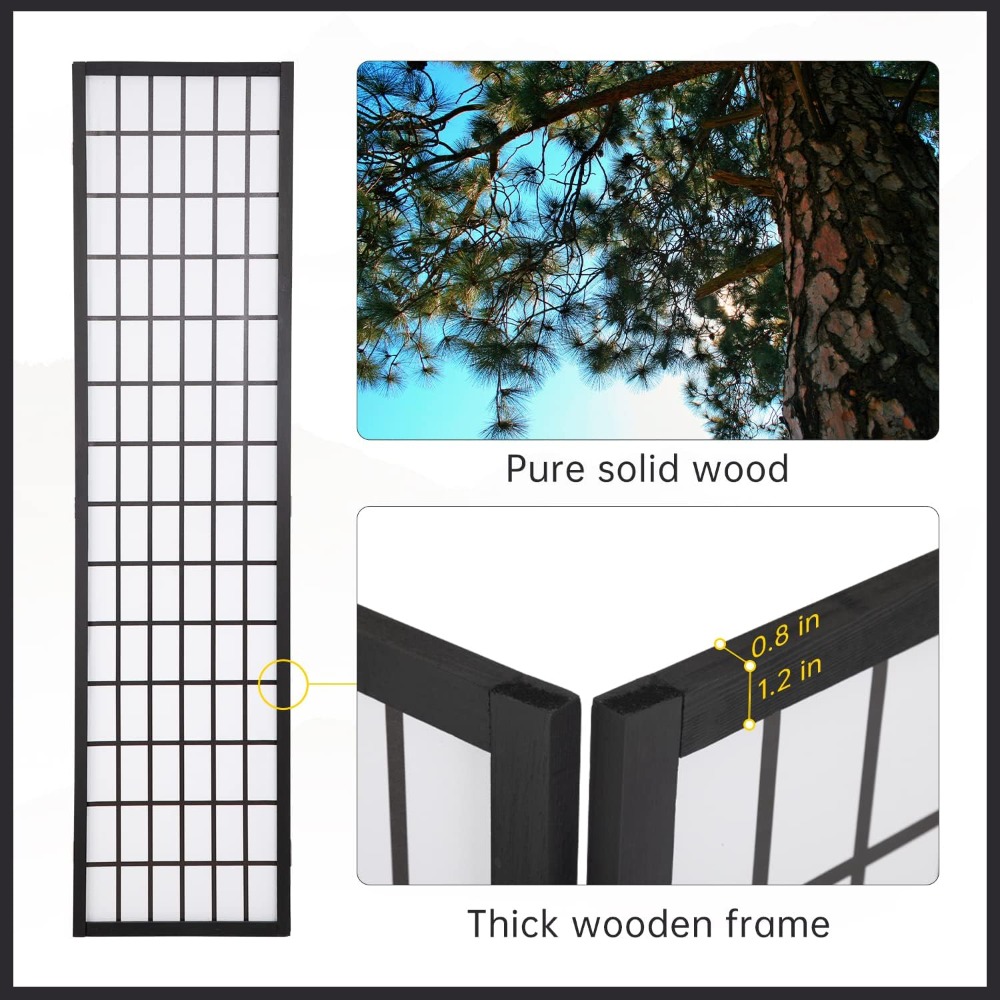 ฉากกั้นห้องโชจิ 4 แผง สูง 6 ฟุ - Shoji Screen Divider บทวิจารณ์และราคา